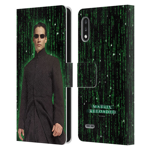 The Matrix Reloaded Key Art Neo 1 Leather Book Wallet Case Cover For LG K22