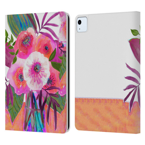 Suzanne Allard Floral Graphics Sunrise Bouquet Purples Leather Book Wallet Case Cover For Apple iPad Air 2020 / 2022