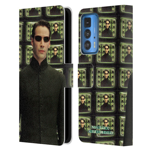 The Matrix Reloaded Key Art Neo 2 Leather Book Wallet Case Cover For Motorola Edge 20 Pro