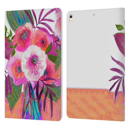 Suzanne Allard Floral Graphics Sunrise Bouquet Purples Leather Book Wallet Case Cover For Apple iPad Pro 10.5 (2017)