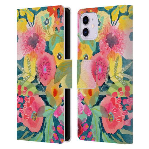 Suzanne Allard Floral Graphics Delightful Leather Book Wallet Case Cover For Apple iPhone 11