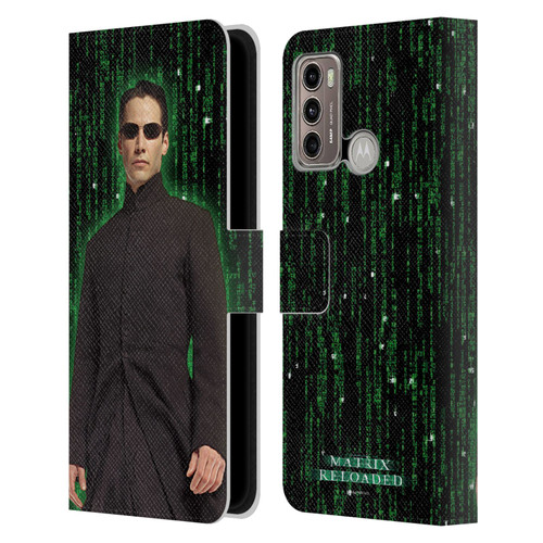 The Matrix Reloaded Key Art Neo 1 Leather Book Wallet Case Cover For Motorola Moto G60 / Moto G40 Fusion