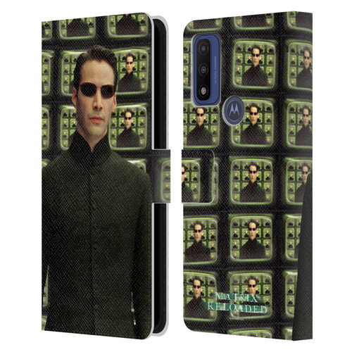 The Matrix Reloaded Key Art Neo 2 Leather Book Wallet Case Cover For Motorola G Pure