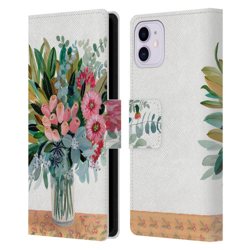 Suzanne Allard Floral Graphics Magnolia Surrender Leather Book Wallet Case Cover For Apple iPhone 11