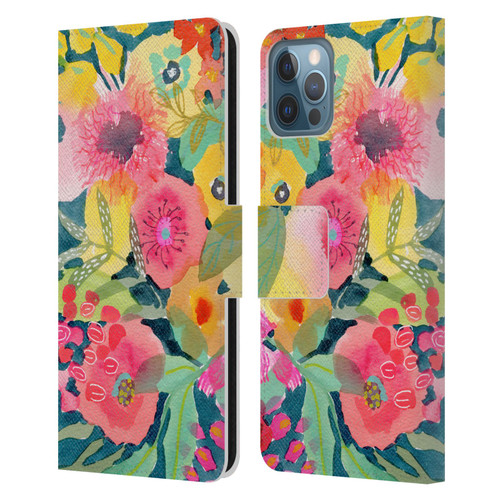 Suzanne Allard Floral Graphics Delightful Leather Book Wallet Case Cover For Apple iPhone 12 / iPhone 12 Pro