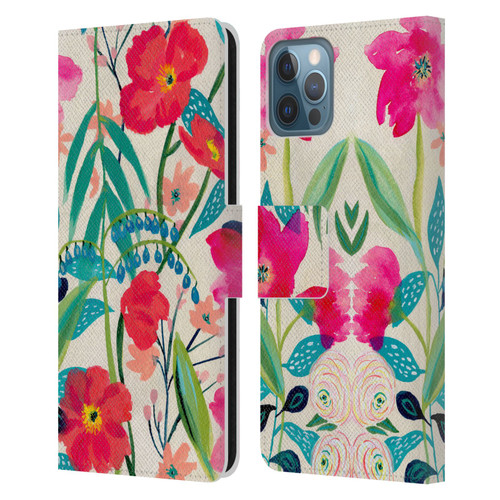 Suzanne Allard Floral Graphics Garden Party Leather Book Wallet Case Cover For Apple iPhone 12 / iPhone 12 Pro