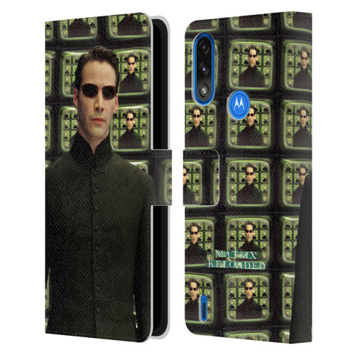 The Matrix Reloaded Key Art Neo 2 Leather Book Wallet Case Cover For Motorola Moto E7 Power / Moto E7i Power