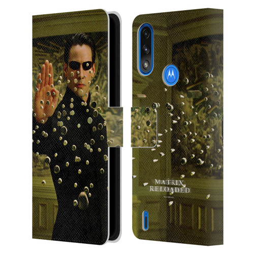 The Matrix Reloaded Key Art Neo 3 Leather Book Wallet Case Cover For Motorola Moto E7 Power / Moto E7i Power