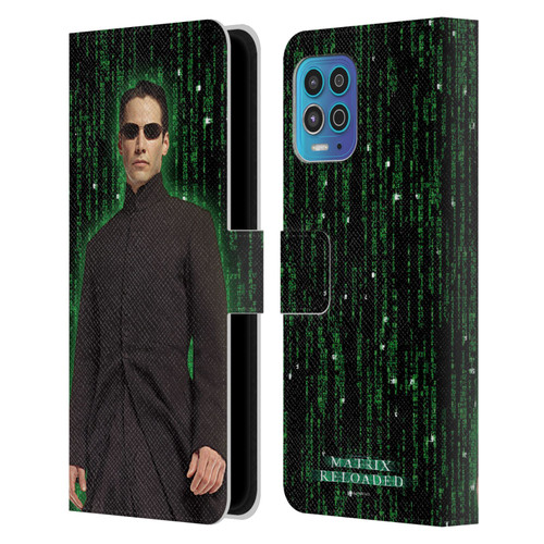 The Matrix Reloaded Key Art Neo 1 Leather Book Wallet Case Cover For Motorola Moto G100