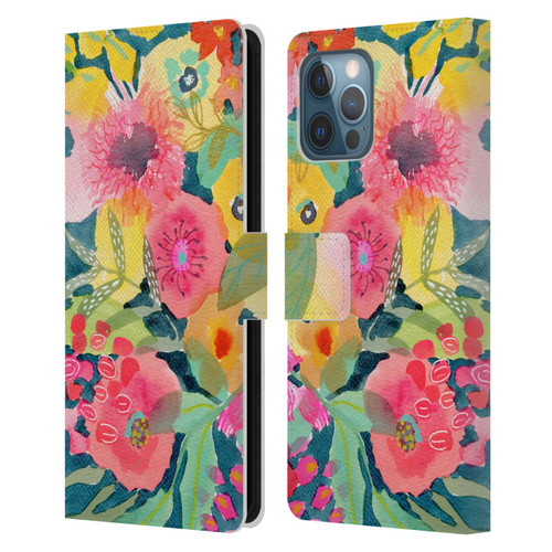 Suzanne Allard Floral Graphics Delightful Leather Book Wallet Case Cover For Apple iPhone 12 Pro Max