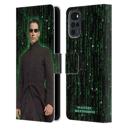 The Matrix Reloaded Key Art Neo 1 Leather Book Wallet Case Cover For Motorola Moto G22