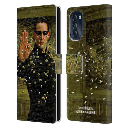 The Matrix Reloaded Key Art Neo 3 Leather Book Wallet Case Cover For Motorola Moto G (2022)