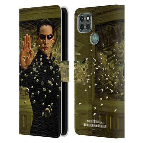 The Matrix Reloaded Key Art Neo 3 Leather Book Wallet Case Cover For Motorola Moto G9 Power