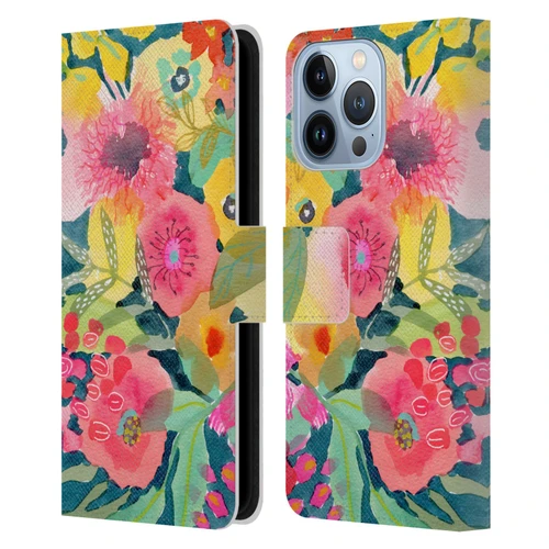 Suzanne Allard Floral Graphics Delightful Leather Book Wallet Case Cover For Apple iPhone 13 Pro