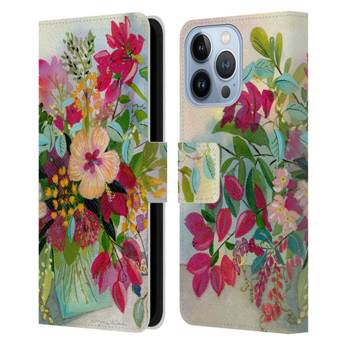 Suzanne Allard Floral Graphics Flamands Leather Book Wallet Case Cover For Apple iPhone 13 Pro