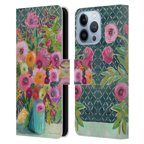 Suzanne Allard Floral Graphics Hope Springs Leather Book Wallet Case Cover For Apple iPhone 13 Pro