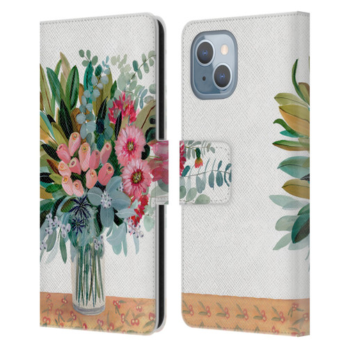 Suzanne Allard Floral Graphics Magnolia Surrender Leather Book Wallet Case Cover For Apple iPhone 14