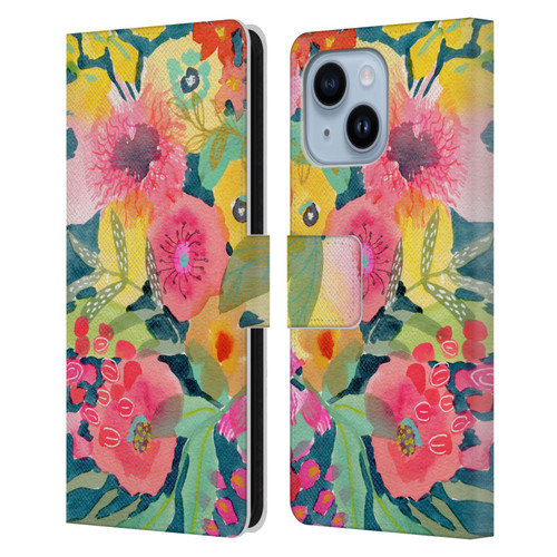Suzanne Allard Floral Graphics Delightful Leather Book Wallet Case Cover For Apple iPhone 14 Plus