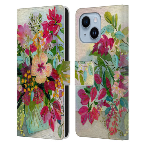 Suzanne Allard Floral Graphics Flamands Leather Book Wallet Case Cover For Apple iPhone 14 Plus
