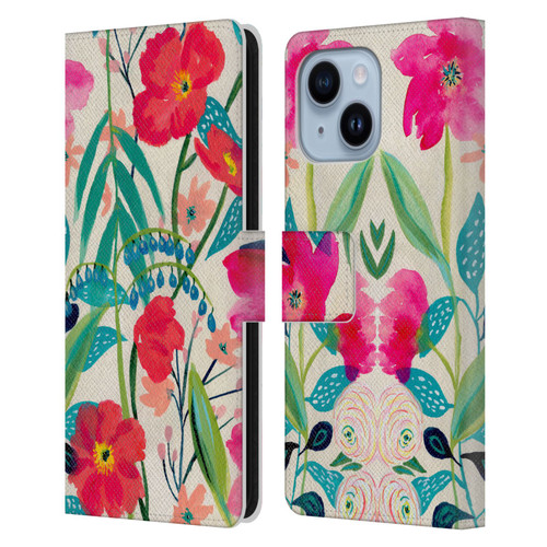 Suzanne Allard Floral Graphics Garden Party Leather Book Wallet Case Cover For Apple iPhone 14 Plus