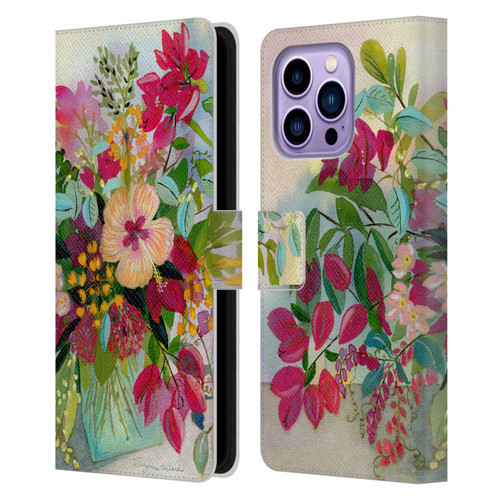 Suzanne Allard Floral Graphics Flamands Leather Book Wallet Case Cover For Apple iPhone 14 Pro Max