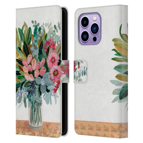Suzanne Allard Floral Graphics Magnolia Surrender Leather Book Wallet Case Cover For Apple iPhone 14 Pro Max