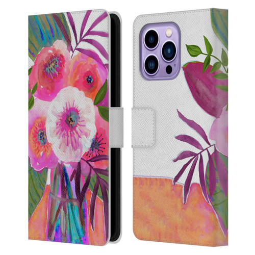 Suzanne Allard Floral Graphics Sunrise Bouquet Purples Leather Book Wallet Case Cover For Apple iPhone 14 Pro Max