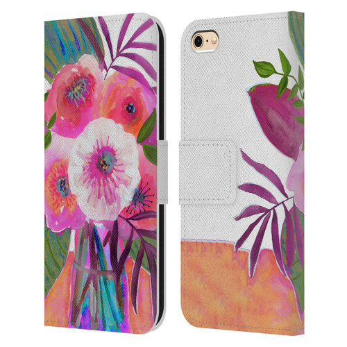 Suzanne Allard Floral Graphics Sunrise Bouquet Purples Leather Book Wallet Case Cover For Apple iPhone 6 / iPhone 6s
