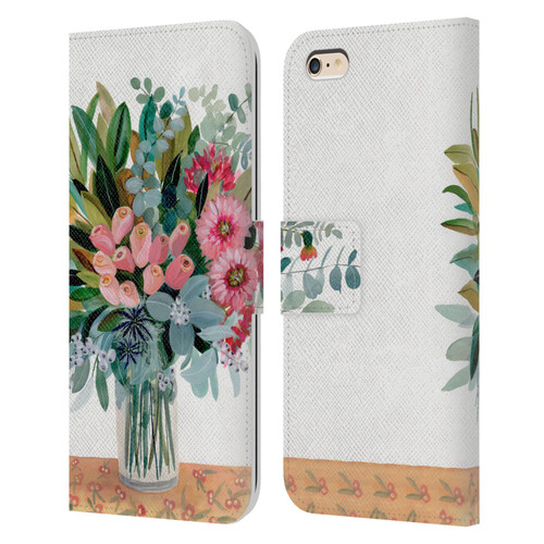 Suzanne Allard Floral Graphics Magnolia Surrender Leather Book Wallet Case Cover For Apple iPhone 6 Plus / iPhone 6s Plus