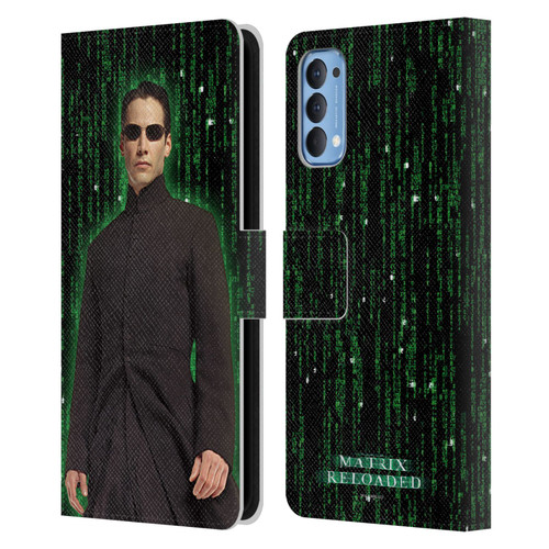The Matrix Reloaded Key Art Neo 1 Leather Book Wallet Case Cover For OPPO Reno 4 5G