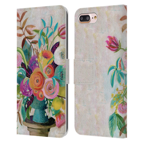 Suzanne Allard Floral Graphics Charleston Glory Leather Book Wallet Case Cover For Apple iPhone 7 Plus / iPhone 8 Plus