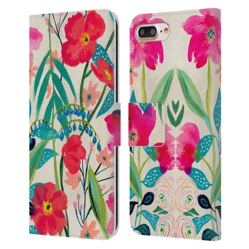 Suzanne Allard Floral Graphics Garden Party Leather Book Wallet Case Cover For Apple iPhone 7 Plus / iPhone 8 Plus