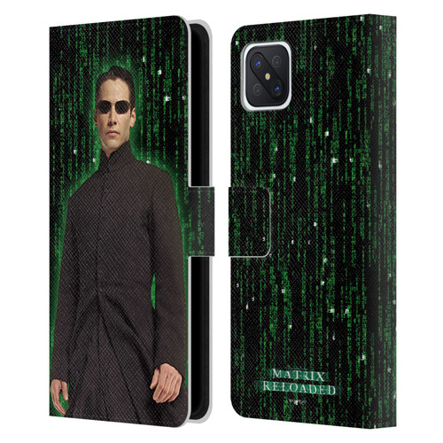The Matrix Reloaded Key Art Neo 1 Leather Book Wallet Case Cover For OPPO Reno4 Z 5G