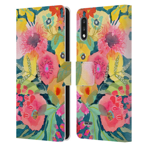 Suzanne Allard Floral Graphics Delightful Leather Book Wallet Case Cover For LG K22