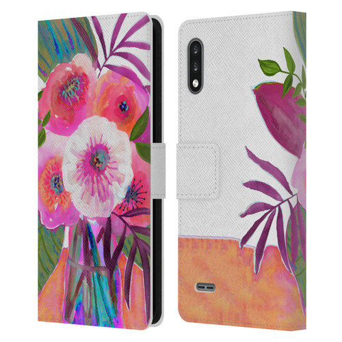 Suzanne Allard Floral Graphics Sunrise Bouquet Purples Leather Book Wallet Case Cover For LG K22