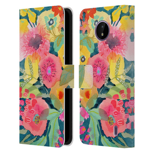 Suzanne Allard Floral Graphics Delightful Leather Book Wallet Case Cover For Nokia C10 / C20