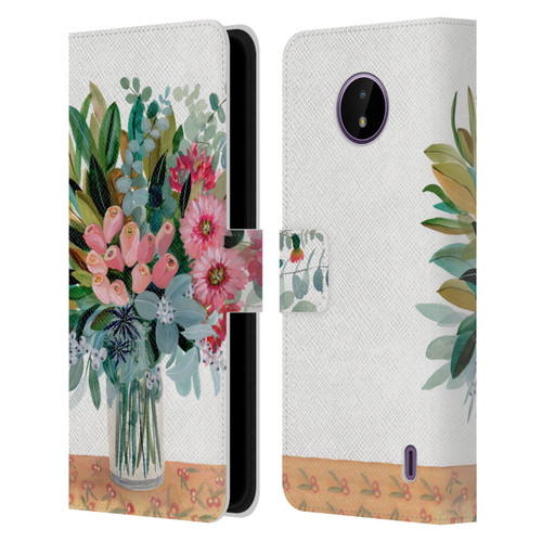 Suzanne Allard Floral Graphics Magnolia Surrender Leather Book Wallet Case Cover For Nokia C10 / C20