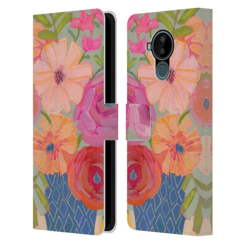 Suzanne Allard Floral Graphics Blue Diamond Leather Book Wallet Case Cover For Nokia C30