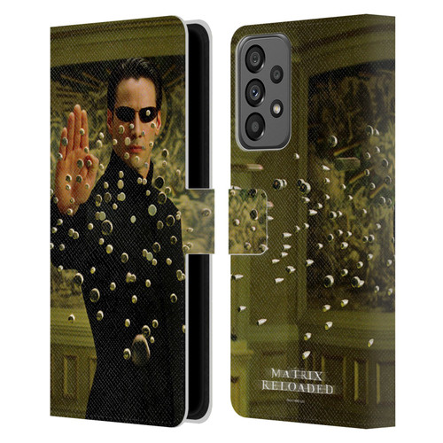 The Matrix Reloaded Key Art Neo 3 Leather Book Wallet Case Cover For Samsung Galaxy A73 5G (2022)