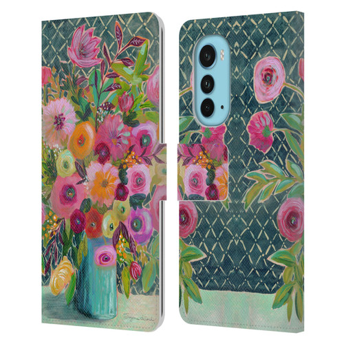 Suzanne Allard Floral Graphics Hope Springs Leather Book Wallet Case Cover For Motorola Edge (2022)