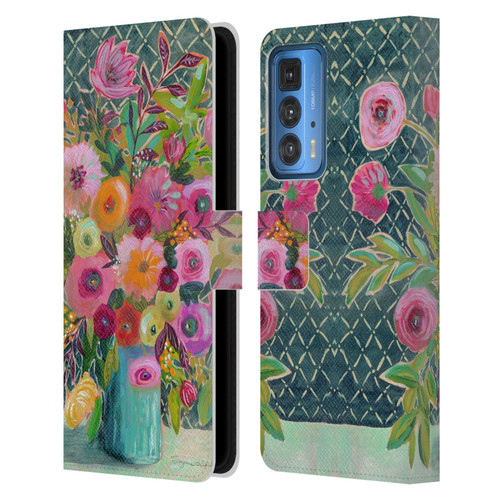 Suzanne Allard Floral Graphics Hope Springs Leather Book Wallet Case Cover For Motorola Edge 20 Pro