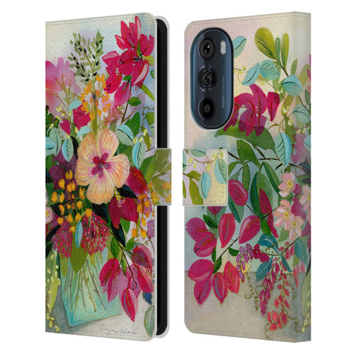 Suzanne Allard Floral Graphics Flamands Leather Book Wallet Case Cover For Motorola Edge 30