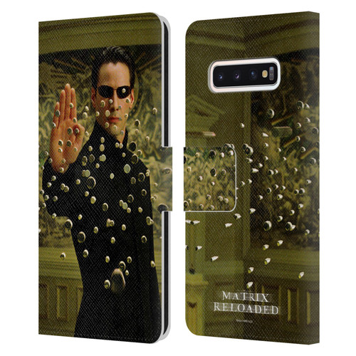 The Matrix Reloaded Key Art Neo 3 Leather Book Wallet Case Cover For Samsung Galaxy S10