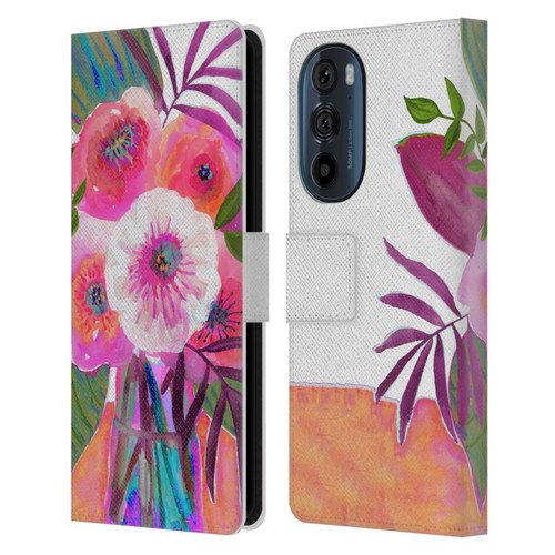 Suzanne Allard Floral Graphics Sunrise Bouquet Purples Leather Book Wallet Case Cover For Motorola Edge 30