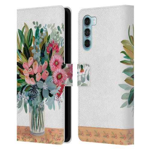 Suzanne Allard Floral Graphics Magnolia Surrender Leather Book Wallet Case Cover For Motorola Edge S30 / Moto G200 5G