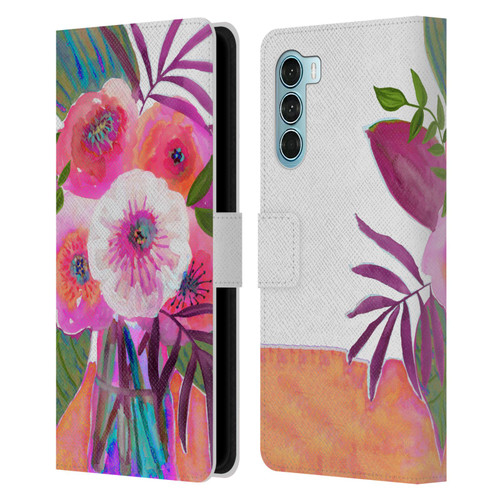 Suzanne Allard Floral Graphics Sunrise Bouquet Purples Leather Book Wallet Case Cover For Motorola Edge S30 / Moto G200 5G