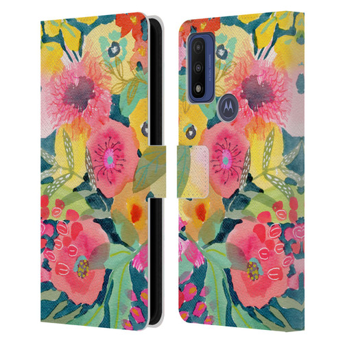 Suzanne Allard Floral Graphics Delightful Leather Book Wallet Case Cover For Motorola G Pure