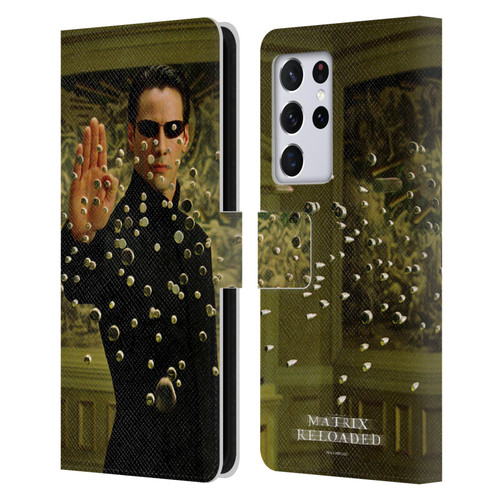 The Matrix Reloaded Key Art Neo 3 Leather Book Wallet Case Cover For Samsung Galaxy S21 Ultra 5G