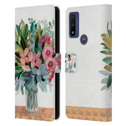 Suzanne Allard Floral Graphics Magnolia Surrender Leather Book Wallet Case Cover For Motorola G Pure