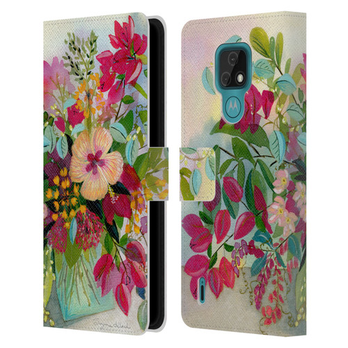 Suzanne Allard Floral Graphics Flamands Leather Book Wallet Case Cover For Motorola Moto E7